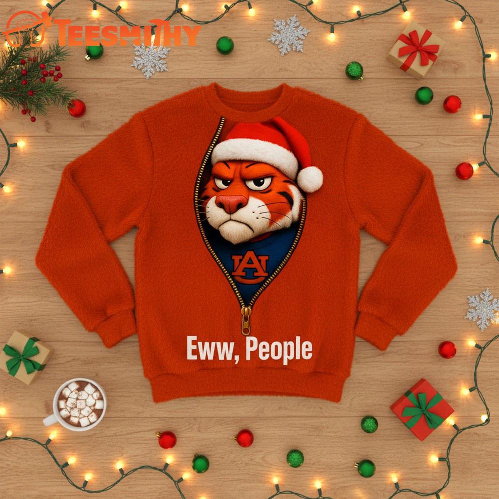 Auburn Tigers 2025 NCAA Mascot Eww People Christmas Ugly Sweater Auburn Tigers 2025 NCAA Mascot Eww People Christmas Ugly Sweater