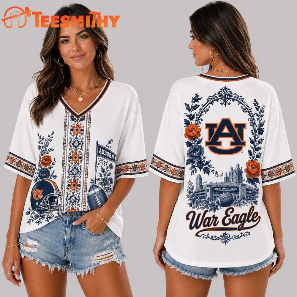 Auburn Tigers NCAA Collegiate Pride Collection V Neck T Shirt
