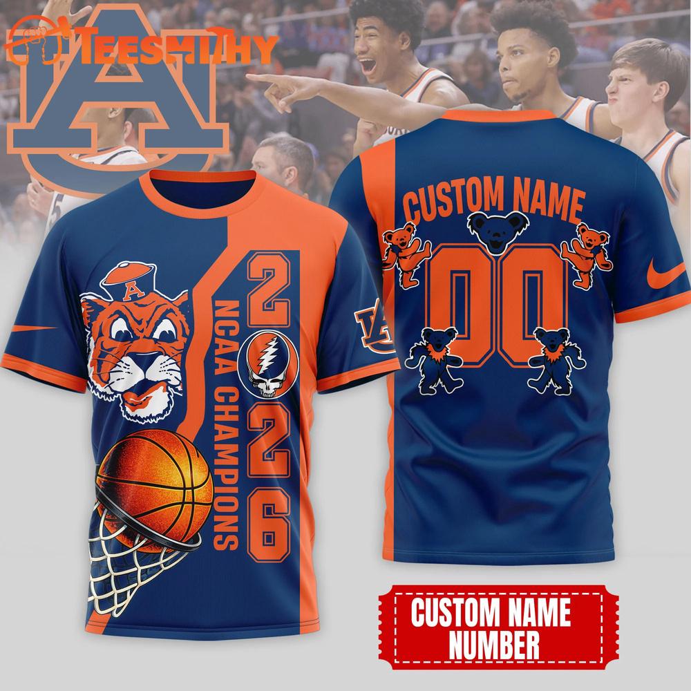 Auburn Tigers NCAA Grateful Dead Court Kings 2026 3D T Shirt