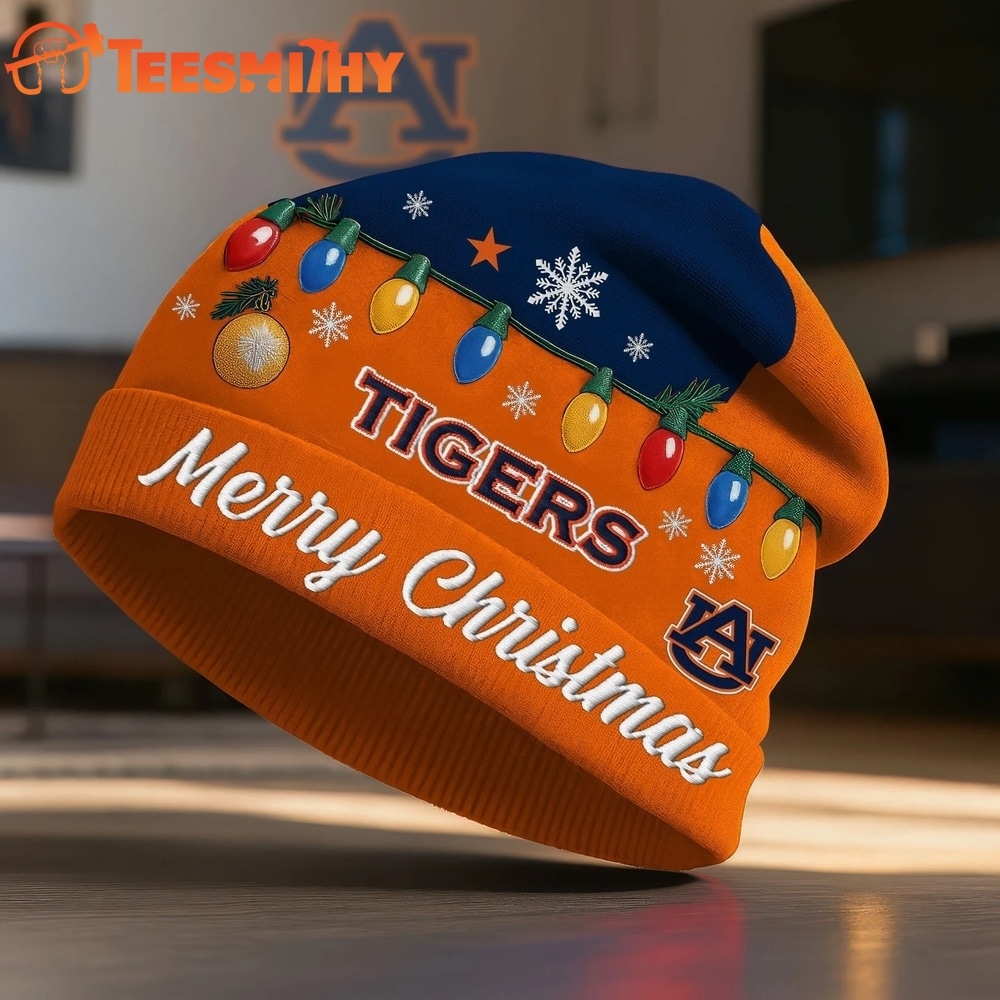 Auburn Tigers NCAA Merry Christmas Beanie Hat
