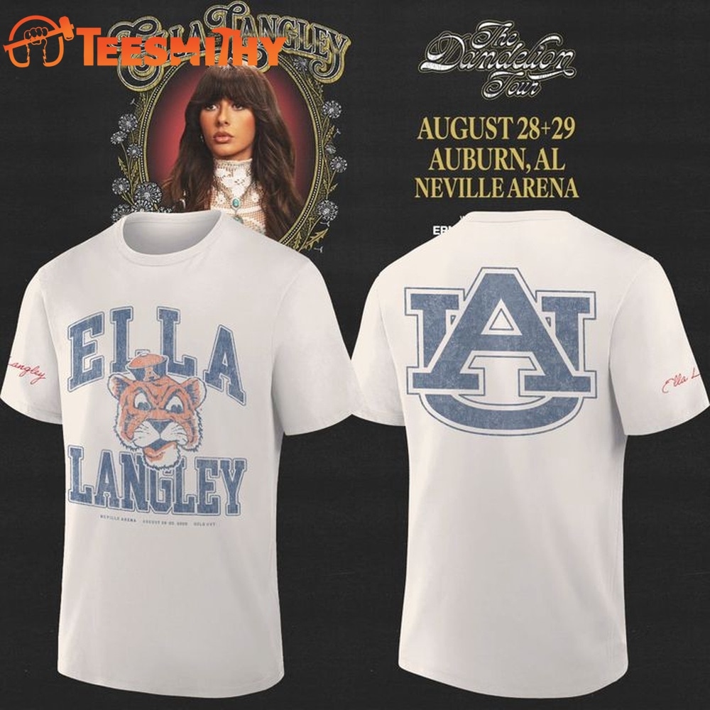 Auburn Tigers x Ella Langley The Dandelion Tour 2026 Neville Arena White 3D Shirt
