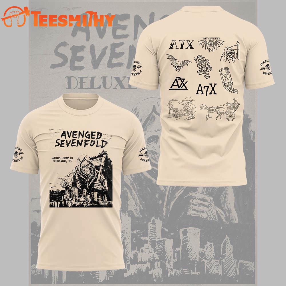 Avenged Sevenfold A7X Tour 2025 3D Printed Shirt