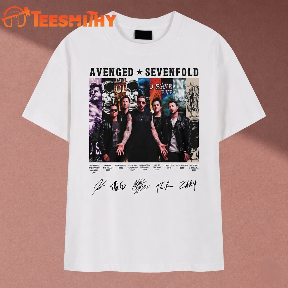 Avenged Sevenfold Heavy Metal Band Members Signatures Graphic T Shirt
