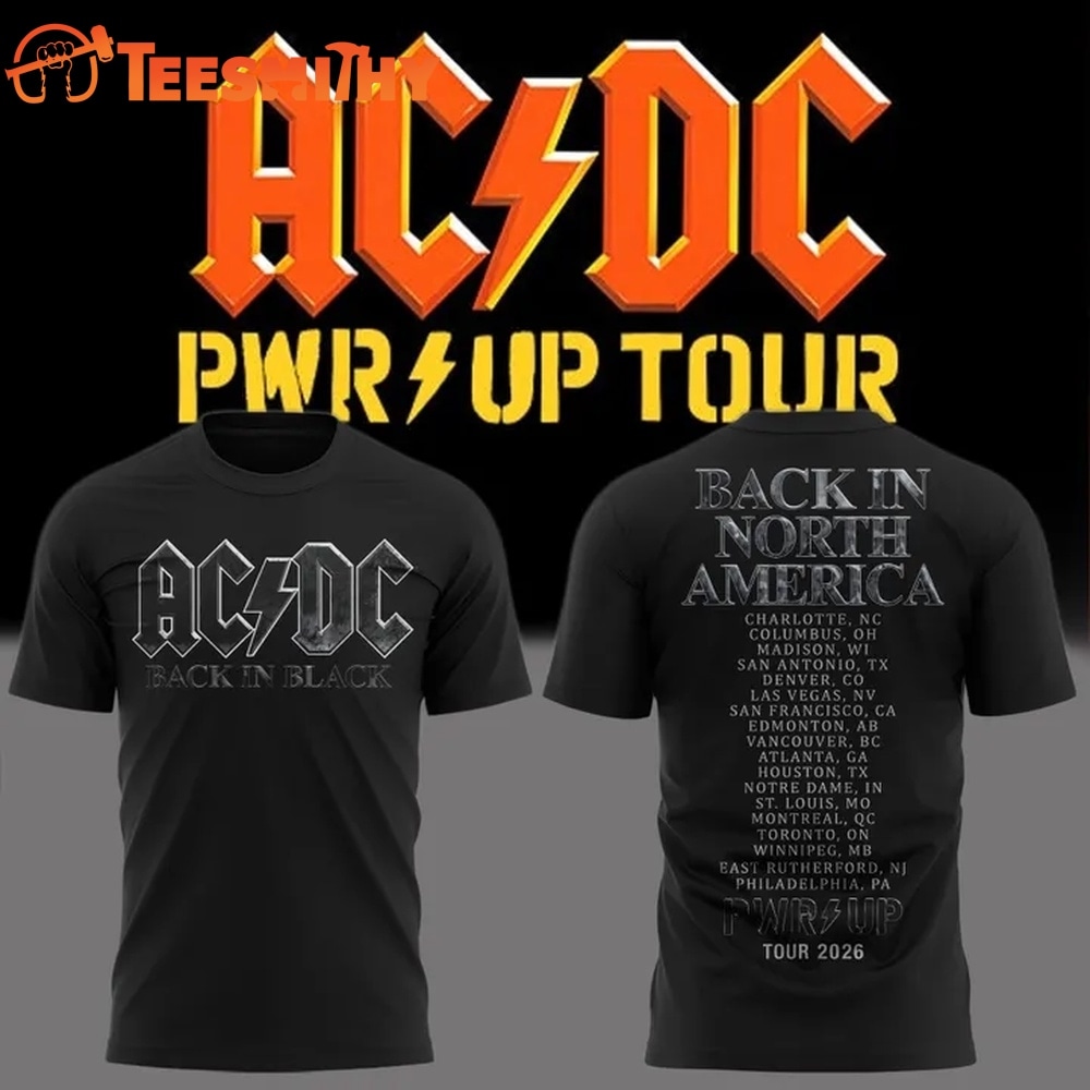 Back In Black Shirt Power Up Tour 2026 ACDC T Shirt