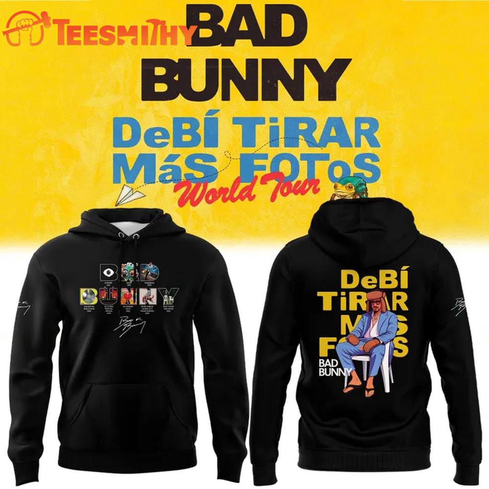 Bad Bunny x Debi Tirar Mas Fotos World Tour 2026 Black Hoodie