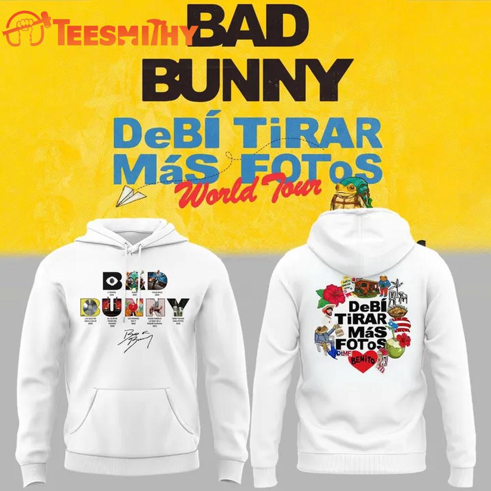 Bad Bunny x Debi Tirar Mas Fotos World Tour 2026 White Hoodie