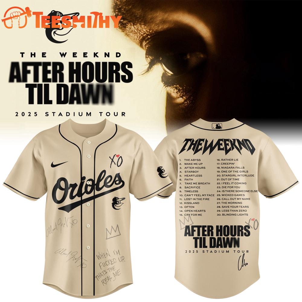 Baltimore Orioles The Weeknd After Hours Til Dawn Baseball Jersey