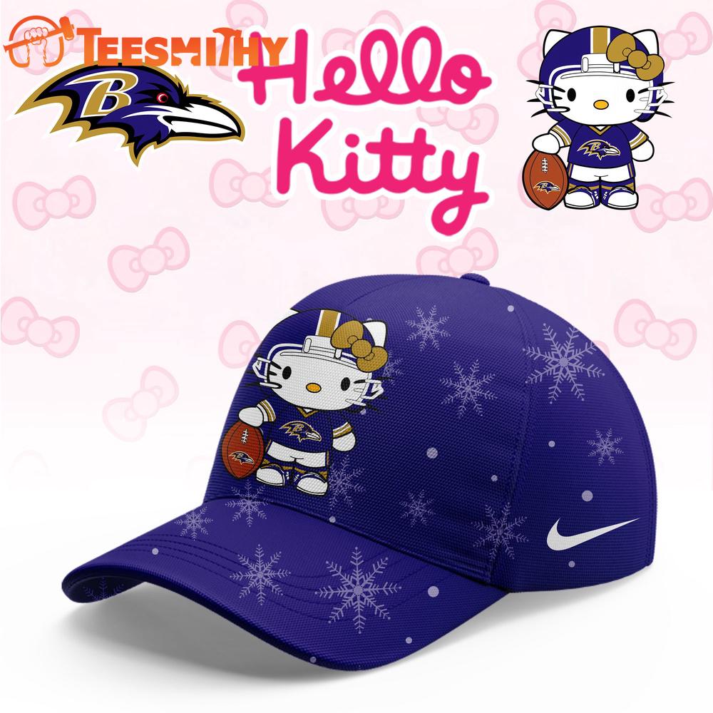 Baltimore Ravens 2025 Football Christmas Hello Kitty Limited Cap Baltimore Ravens 2025 Football Christmas Hello Kitty Limited Cap