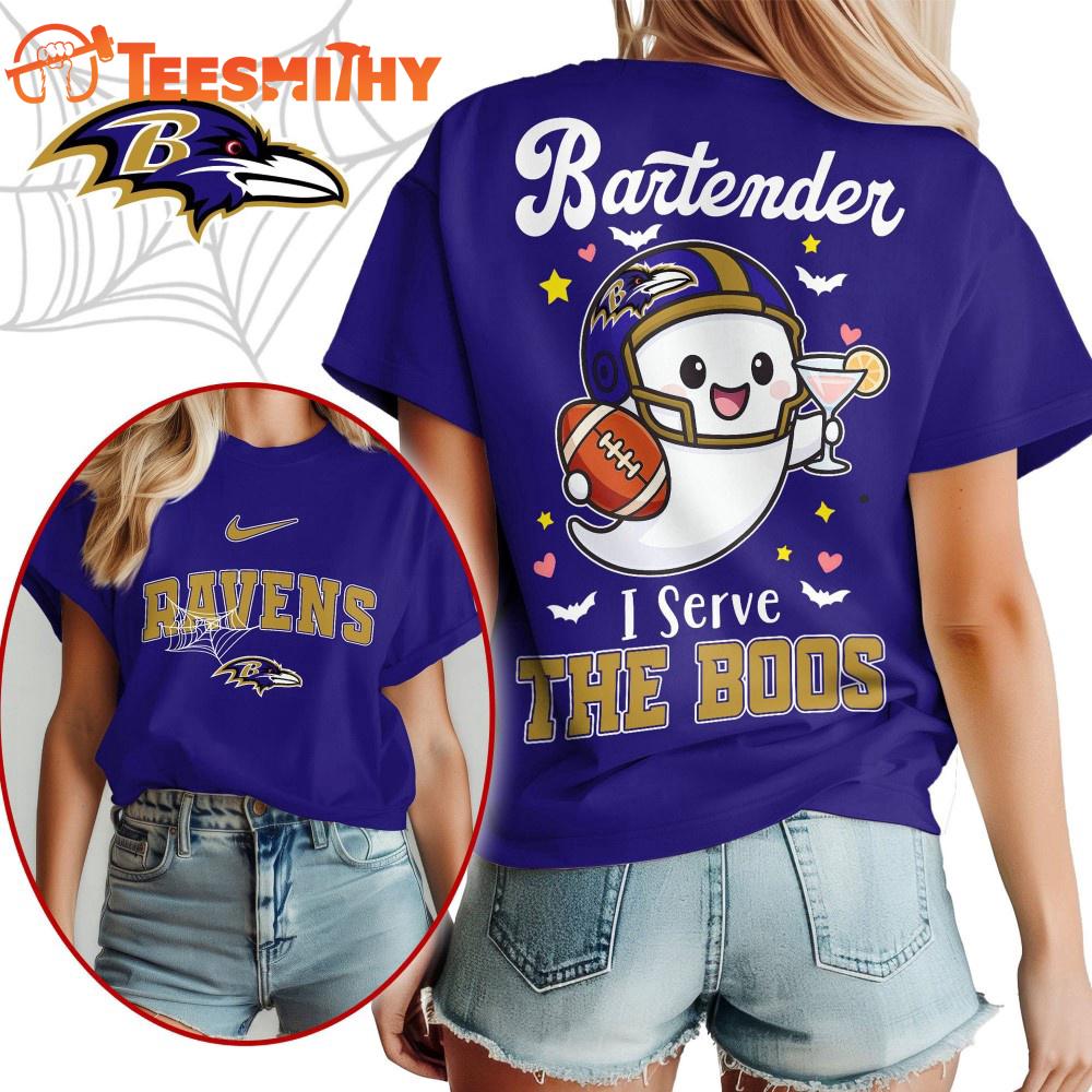 Baltimore Ravens 2025 NFL Bartender Halloween Fan All Over Print Shirt Baltimore Ravens 2025 NFL Bartender Halloween Fan All Over Print Shirt