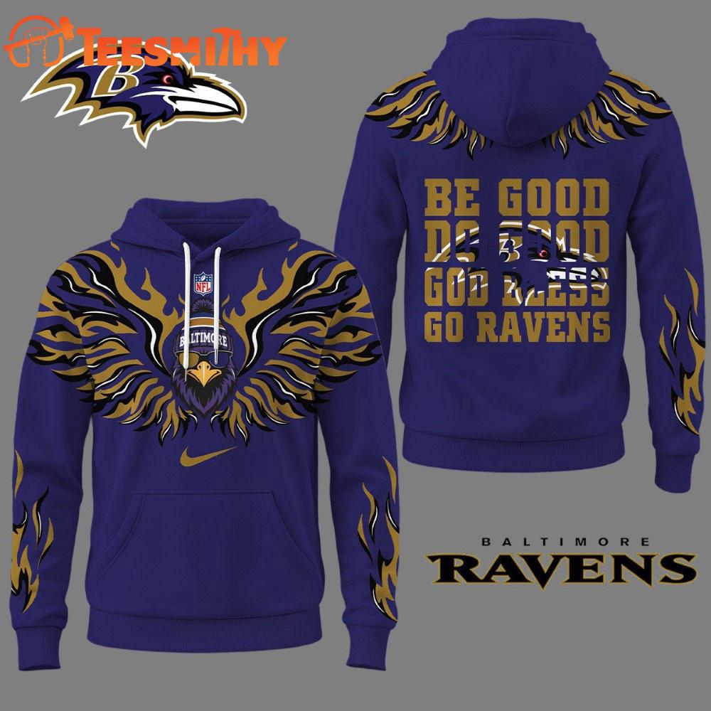 Baltimore Ravens 2025 NFL Fire Wings All Over Print Hoodie Shirt