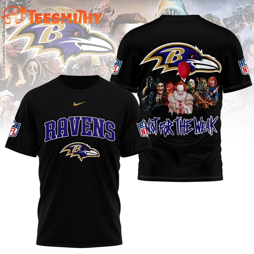 Baltimore Ravens 2025 NFL Not For The Weak Halloween All Over Print Shirt