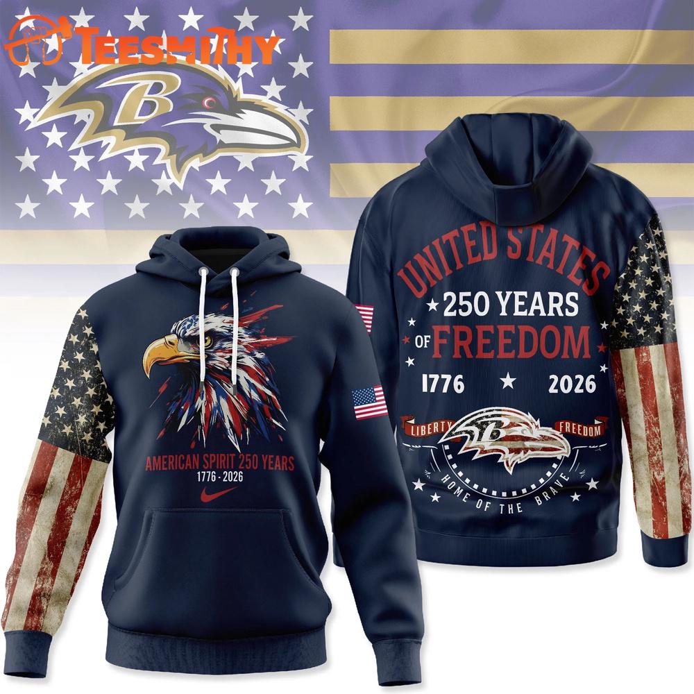 Baltimore Ravens 2026 NFL American Spirit 250 Years Limited Hoodie Shirt