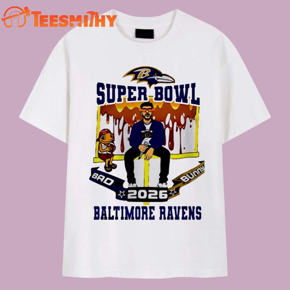 Baltimore Ravens 2026 NFL Bad Bunny Super Bowl LX Vintage T Shirt