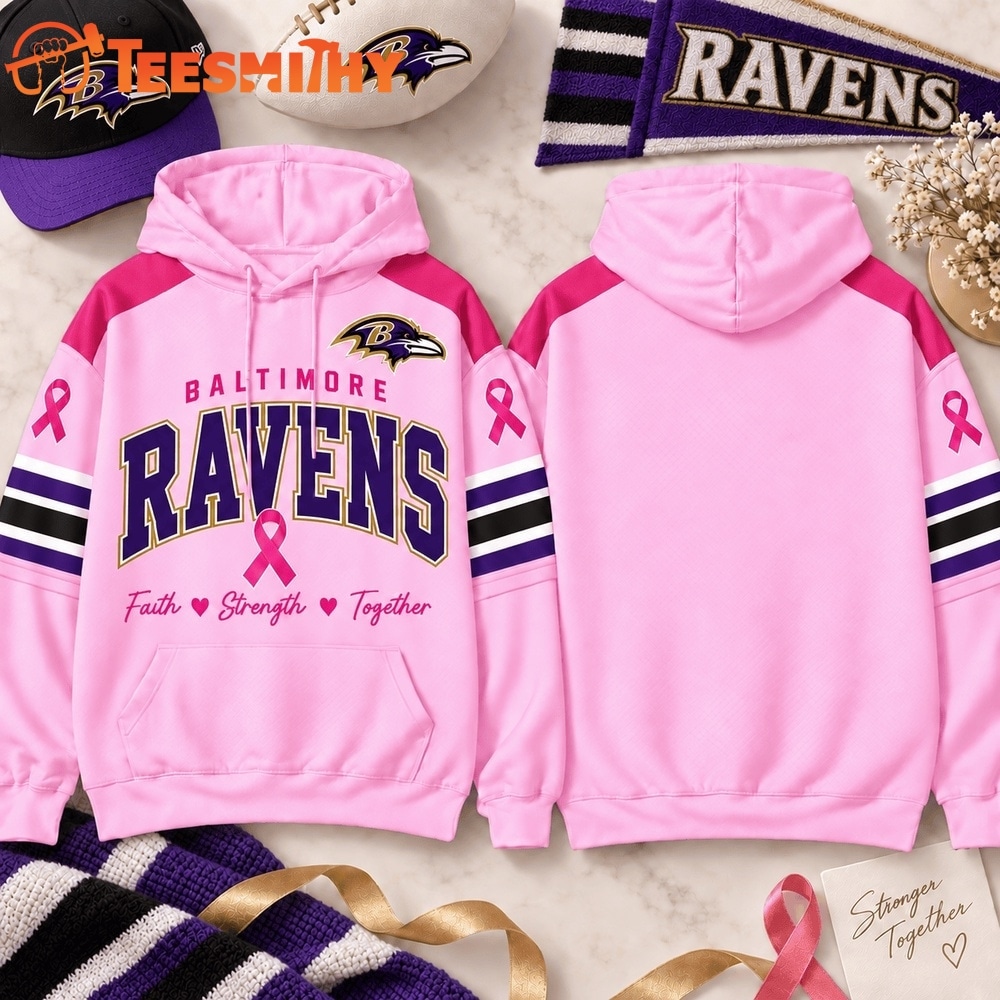 Baltimore Ravens 2026 NFL Breast Cancer Awareness Game Day Hoodie Shirt