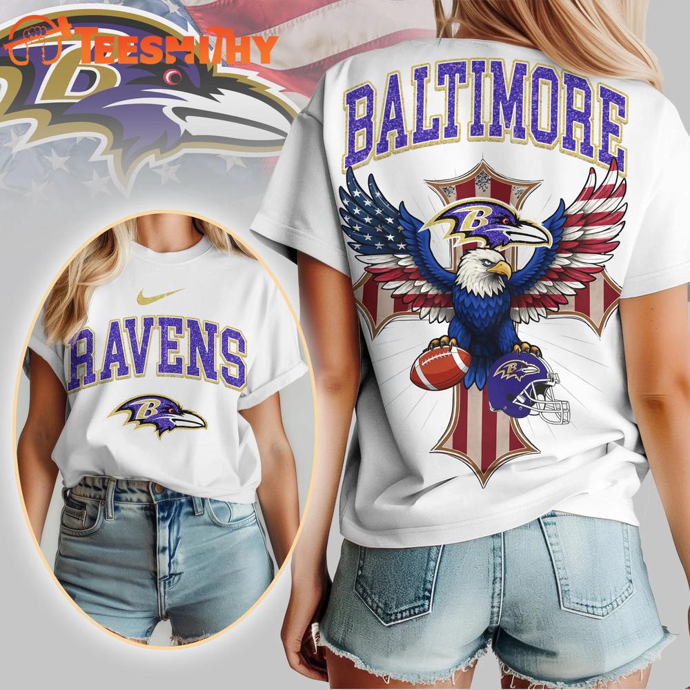 Baltimore Ravens 2026 NFL Freedom Eagle All Over Print Shirt