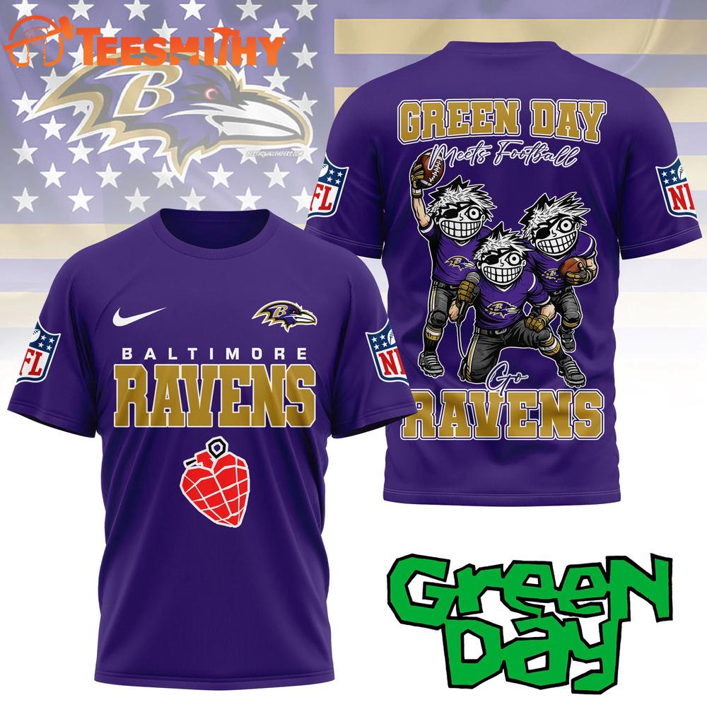 Baltimore Ravens 2026 NFL Green Day All Over Print Shirt