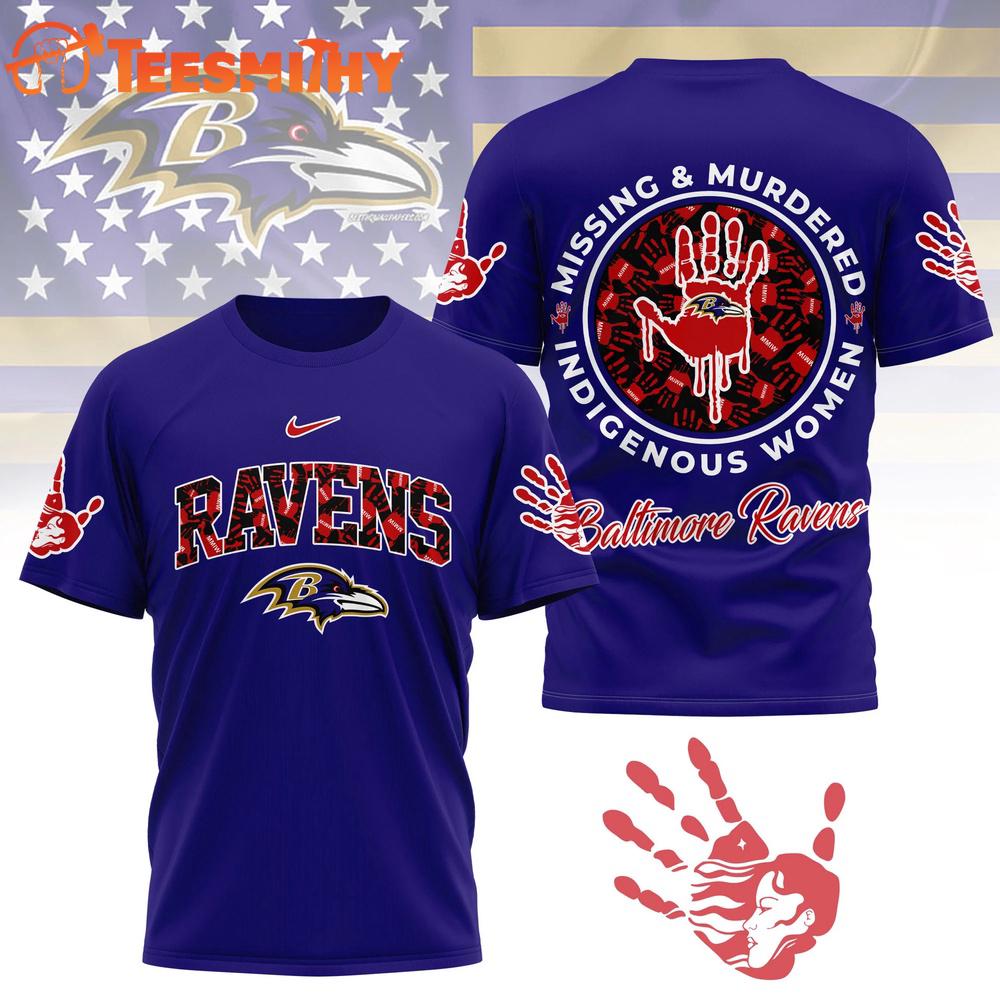 Baltimore Ravens 2026 NFL Missing Murdered Indigenous Women Awareness 3D Shirt