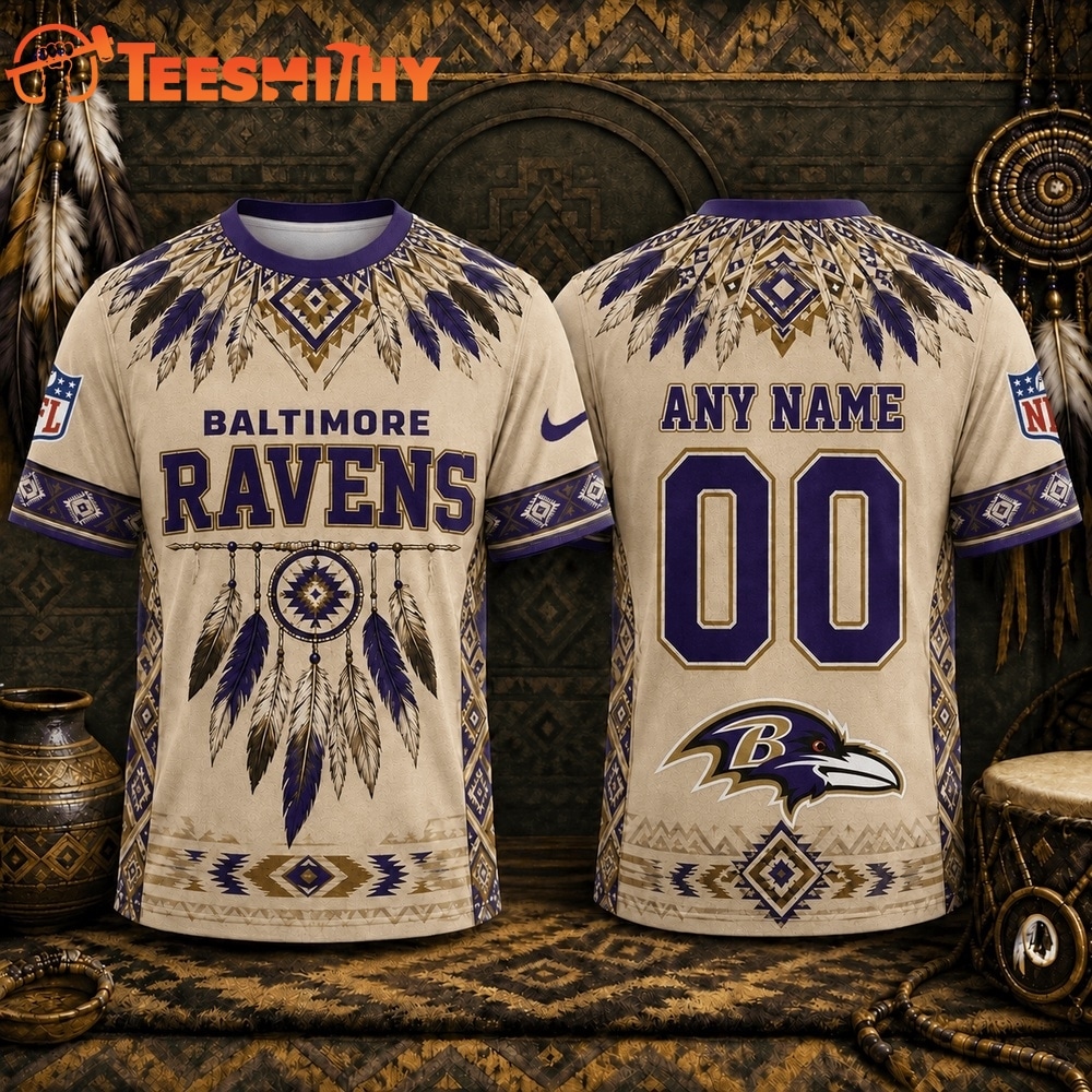 Baltimore Ravens 2026 NFL Native American Heritage 3D Shirt
