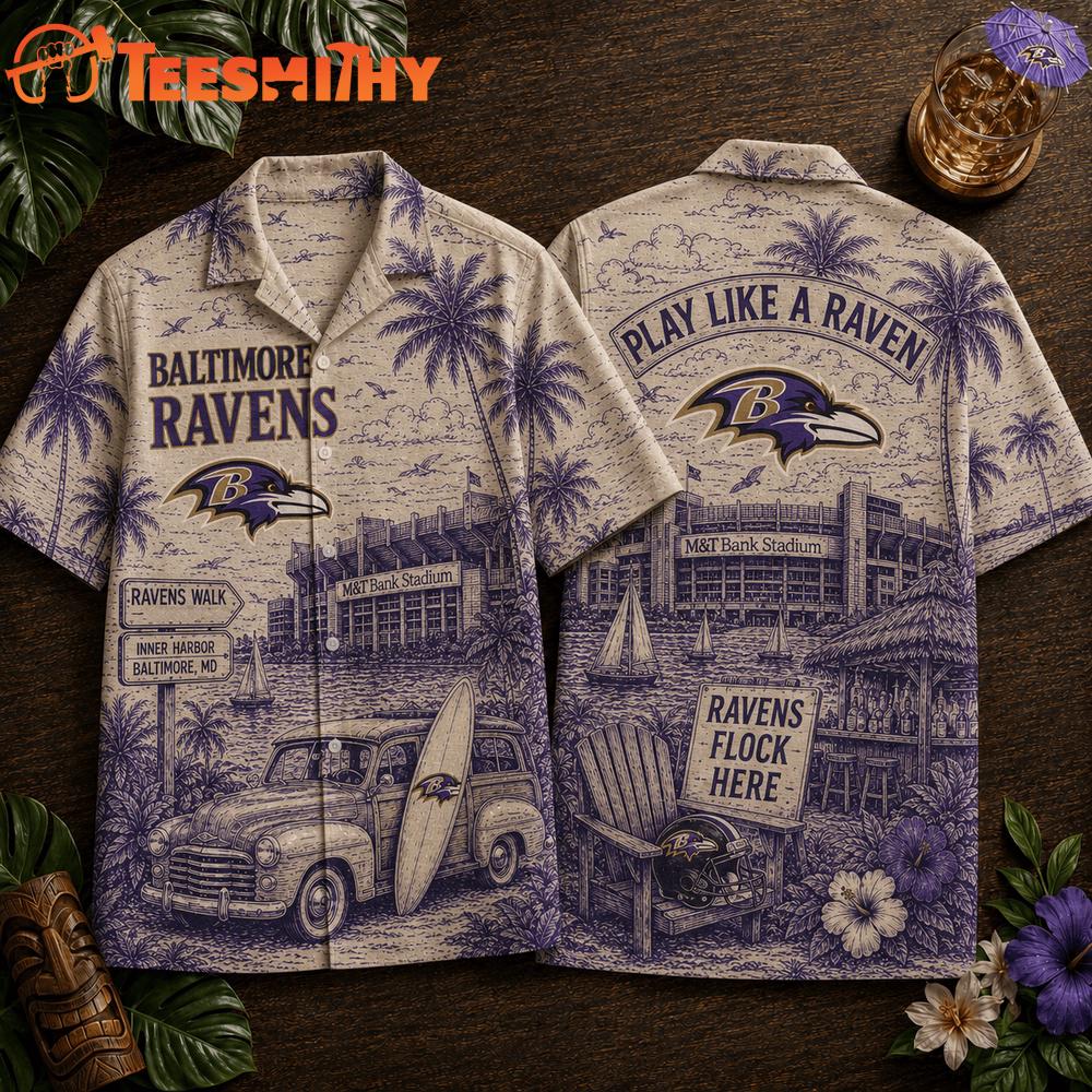 Baltimore Ravens 2026 NFL Summer Vintage Hawaiian Shirt