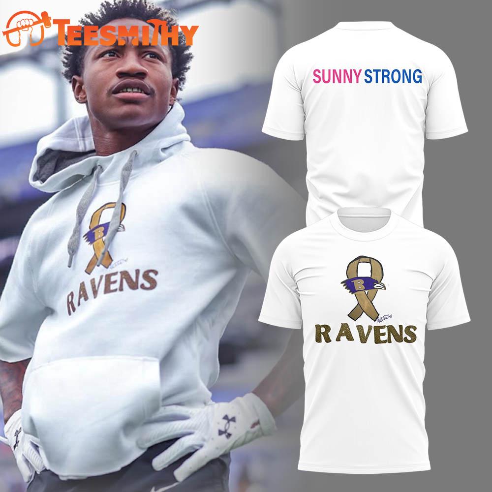 Baltimore Ravens Battling Cancer Limited Edition White T Shirt Baltimore Ravens Battling Cancer Limited Edition White T Shirt