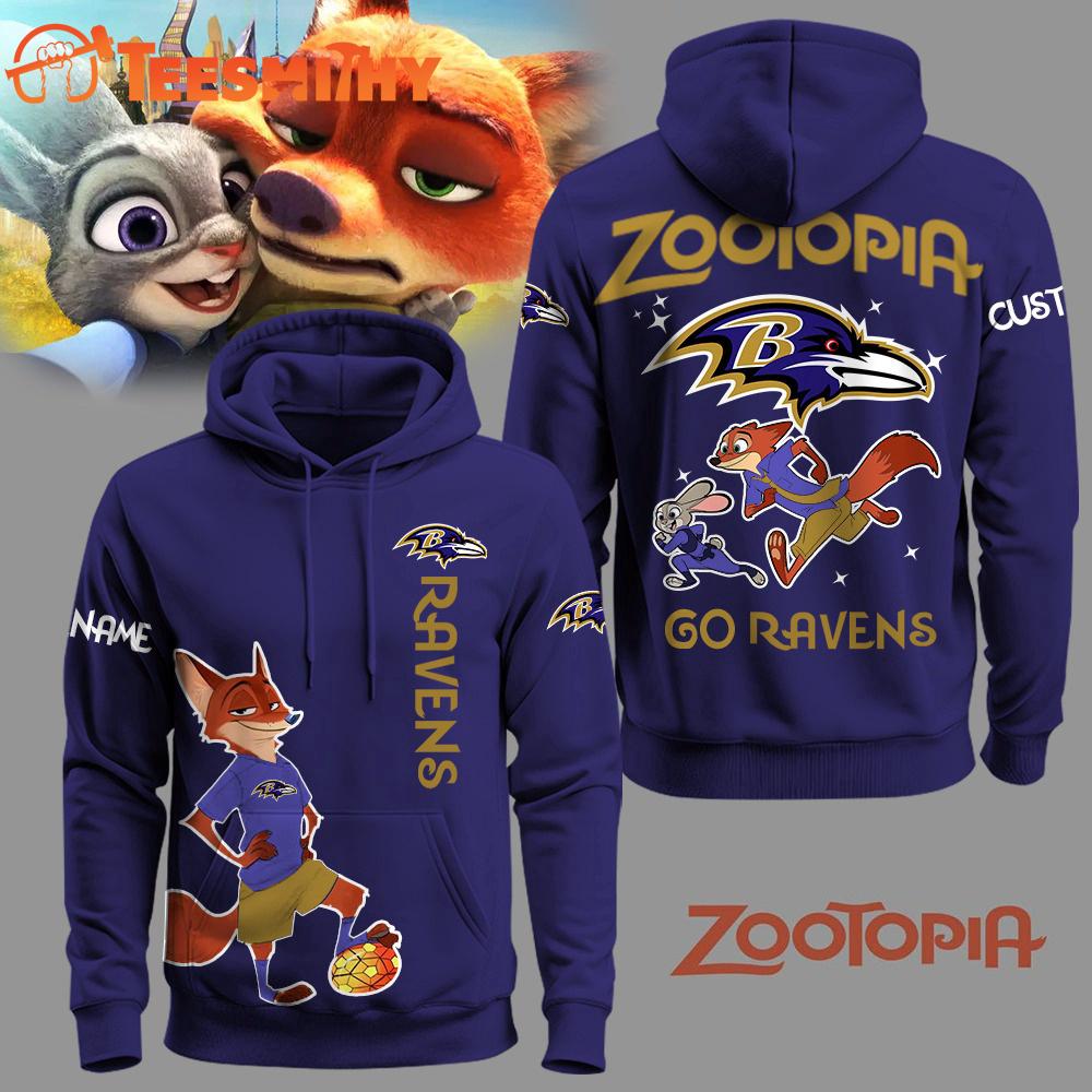 Baltimore Ravens Football Zootopia 2025 Limited Edition Custom Hoodie Shirt