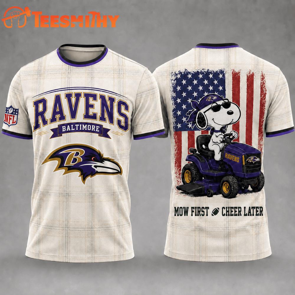 Baltimore Ravens Funny Football Snoopy Gardening Lovers 3D T Shirt