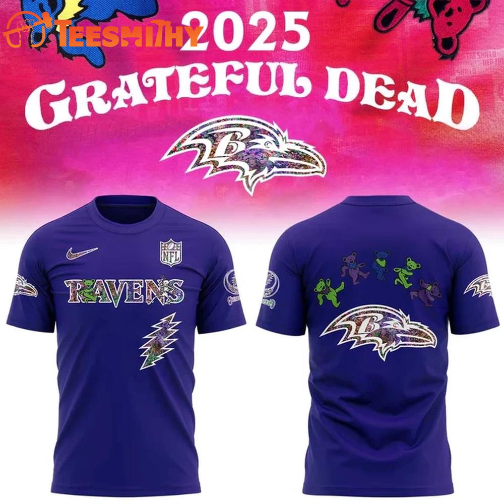 Baltimore Ravens Grateful Dead Night 2025 3D Shirt Baltimore Ravens Grateful Dead Night 2025 3D Shirt