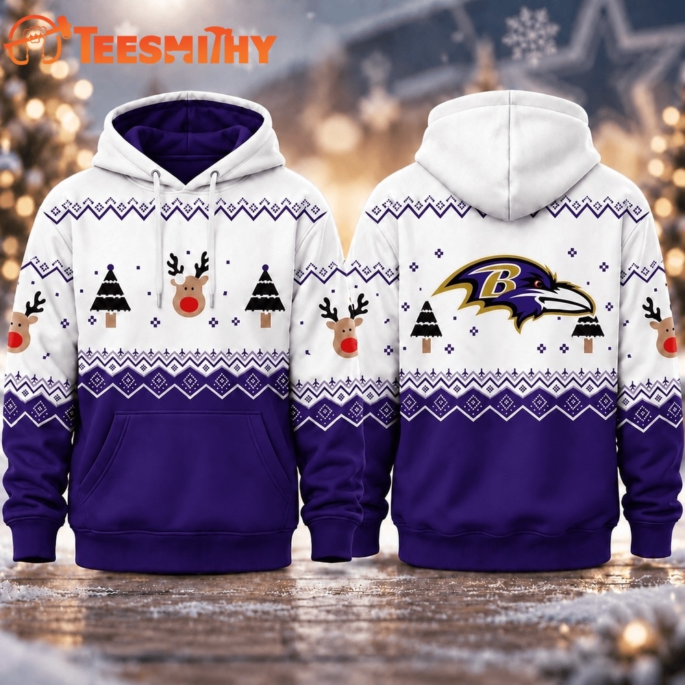 Baltimore Ravens NFL Christmas Game Day Hoodie Shirt