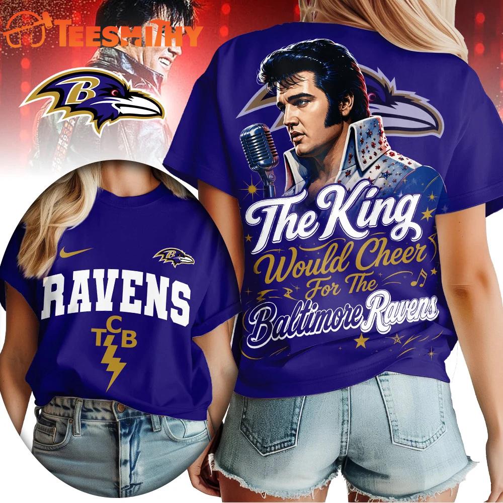 Baltimore Ravens NFL Elvis Presley The King All Over Print Shirt