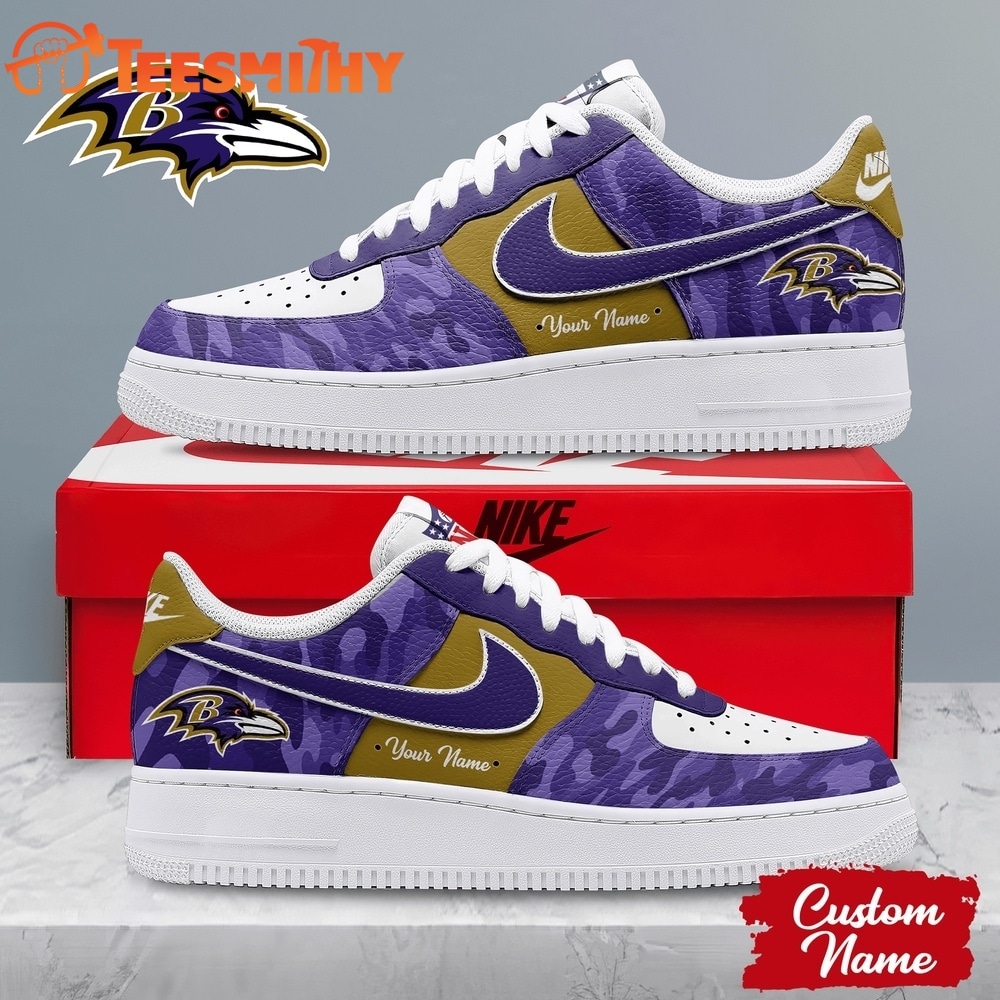 Baltimore Ravens NFL End Zone Energy Air Force 1 Sneaker Shoes