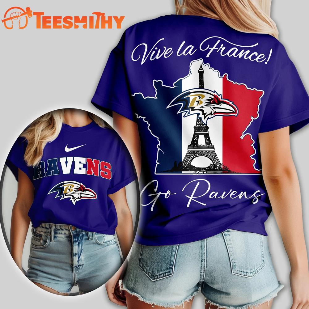 Baltimore Ravens NFL France All Over Print T Shirt