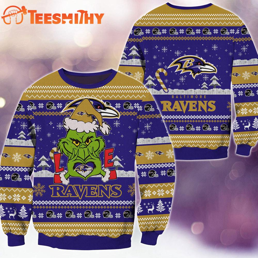 Baltimore Ravens NFL Grinch Football Limited Ugly Christmas Sweater