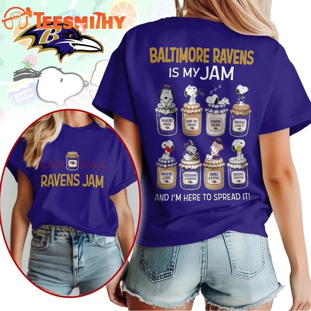 Baltimore Ravens NFL Jam Snoopy Peanuts Football Fan 3D Shirt