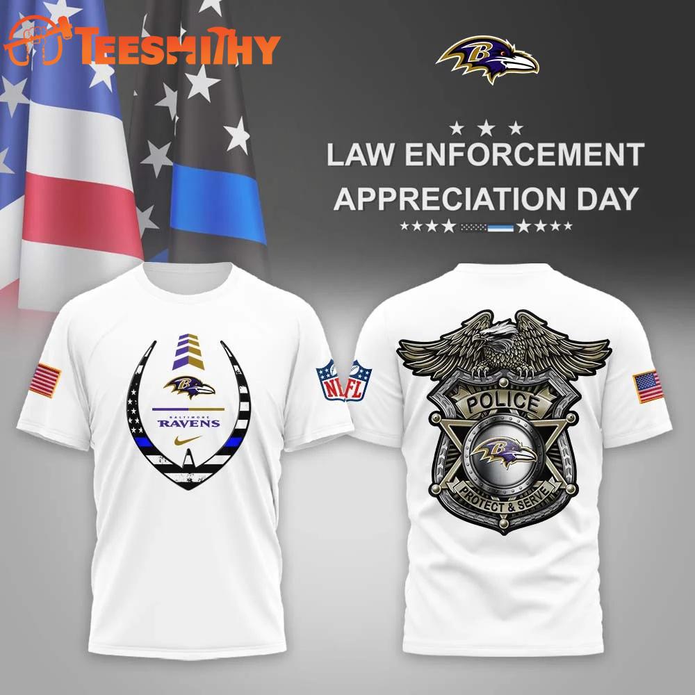 Baltimore Ravens NFL Law Enforcement Appreciation Day White T Shirt