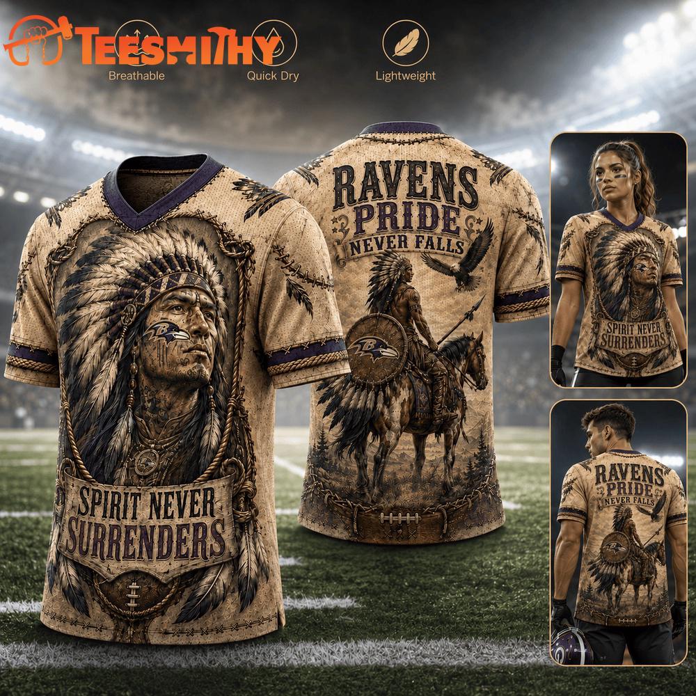 Baltimore Ravens NFL Native American Warrior Vintage Game Day Football Jersey