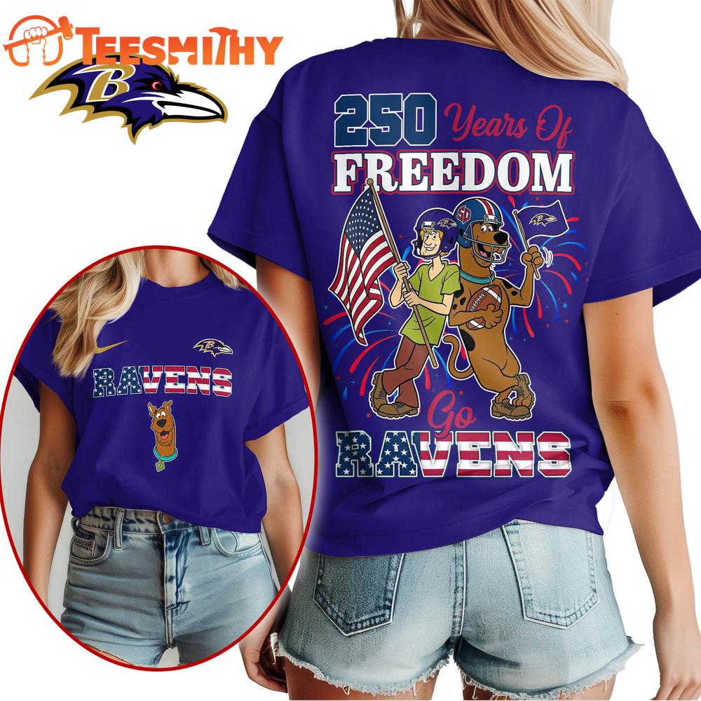 Baltimore Ravens NFL Scooby Doo Celebrates 250th Anniversary 3D T Shirt