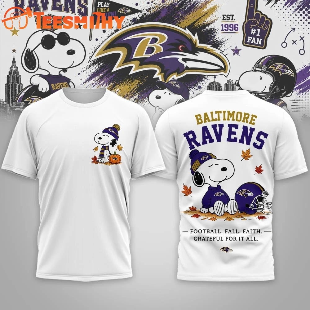 Baltimore Ravens NFL Snoopy Fall Game Day Beagle 3D Shirt