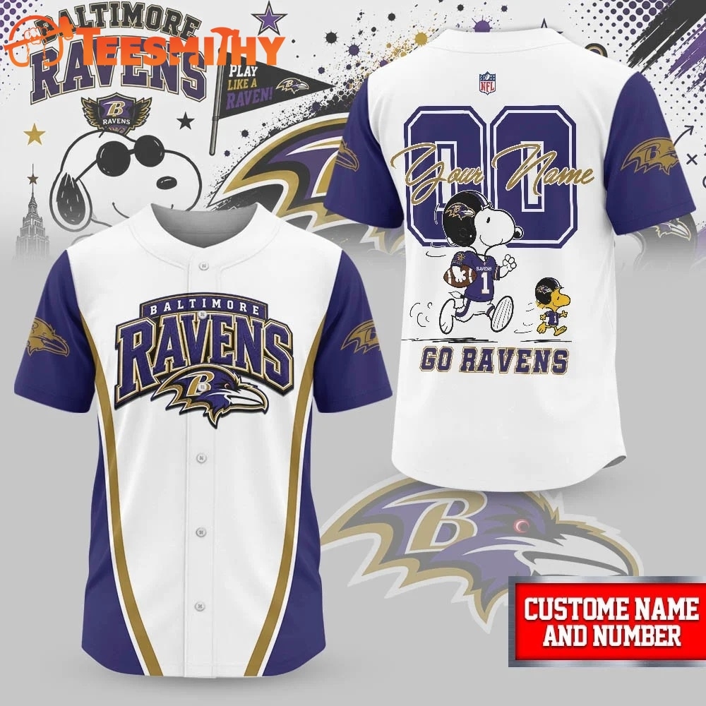 Baltimore Ravens NFL Snoopy Ultimate Game Day Personalized Jersey Shirt