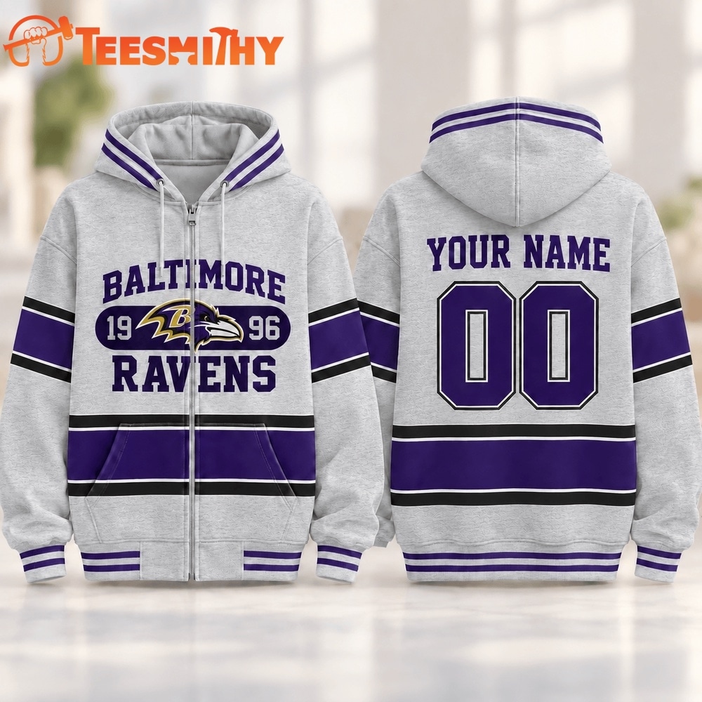 Baltimore Ravens NFL Varsity Stripe Zip Hoodie