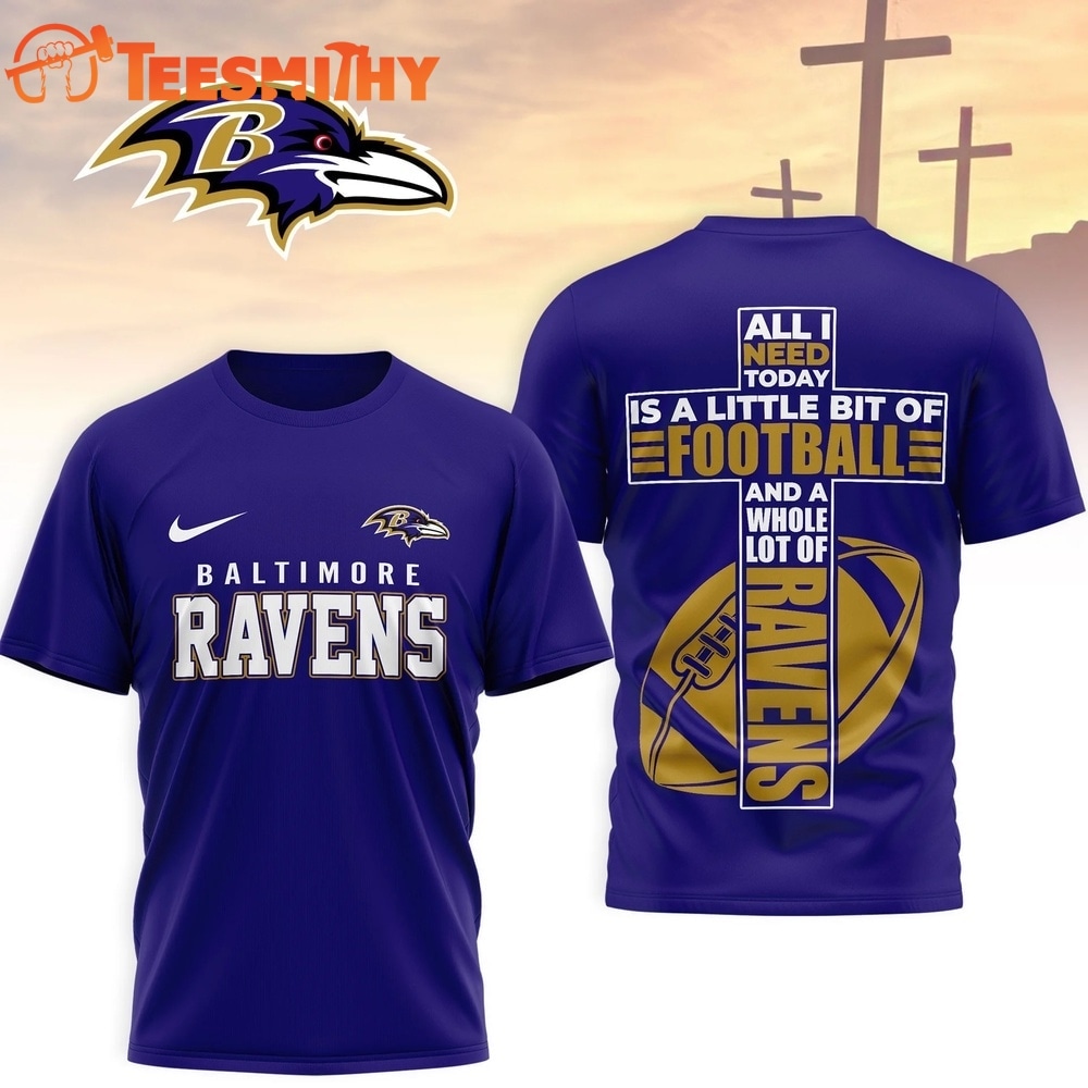 Baltimore Ravens NFL Whole Lot of Football Christian Cross 3D Shirt