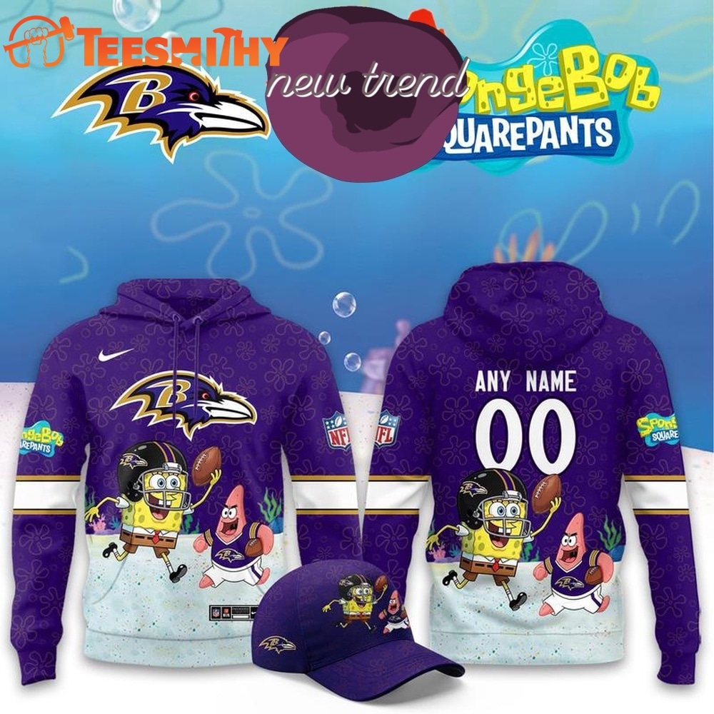 Baltimore Ravens x SpongeBob Limited Edition Personalized Hoodie