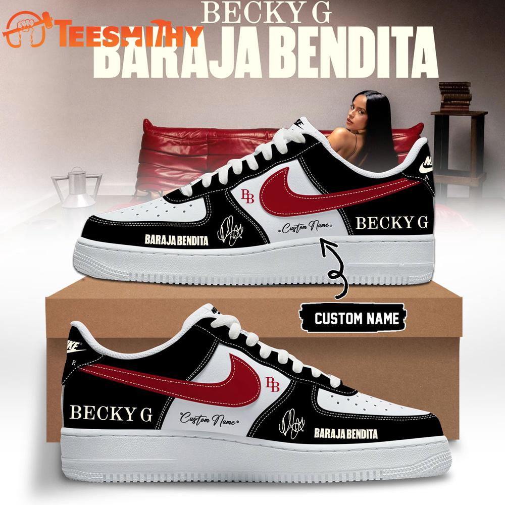 Becky G BARAJA BENDITA 2026 Signature Black Air Force 1 Shoes