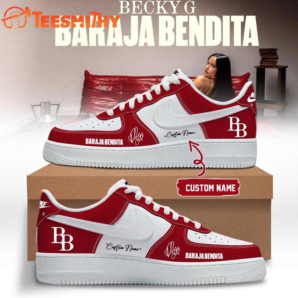 Becky G BARAJA BENDITA 2026 Signature Red Air Force 1 Shoes
