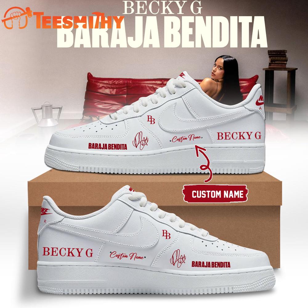 Becky G BARAJA BENDITA 2026 Signature White Air Force 1 Shoes