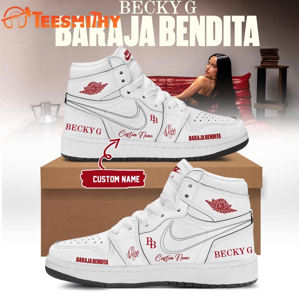 Becky G BARAJA BENDITA 2026 Signature White Air Jordan 1 Shoes