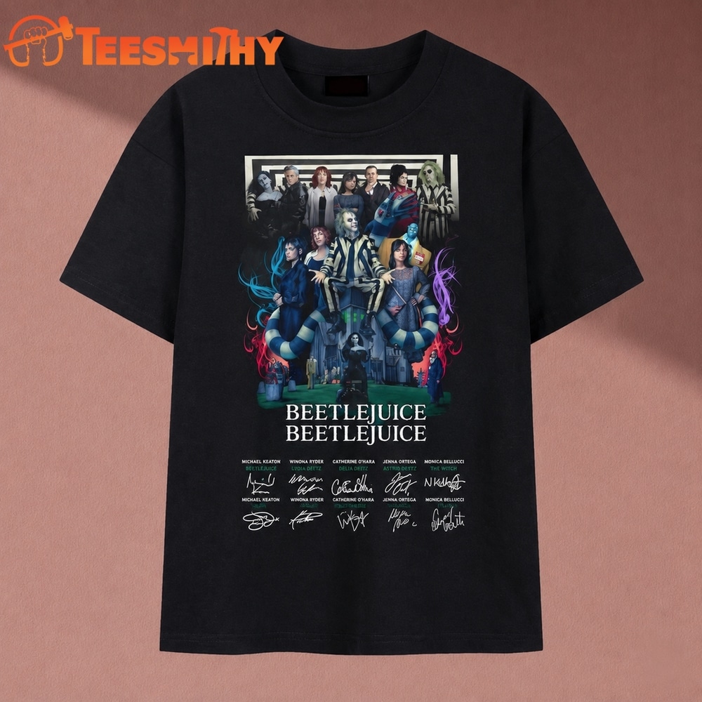 Beetlejuice Beetlejuice 2 Movie Cast Signatures Vintage Graphic T Shirt