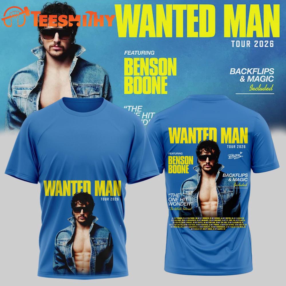 Benson Boone Wanted Man Signed 2026 3D Shirt