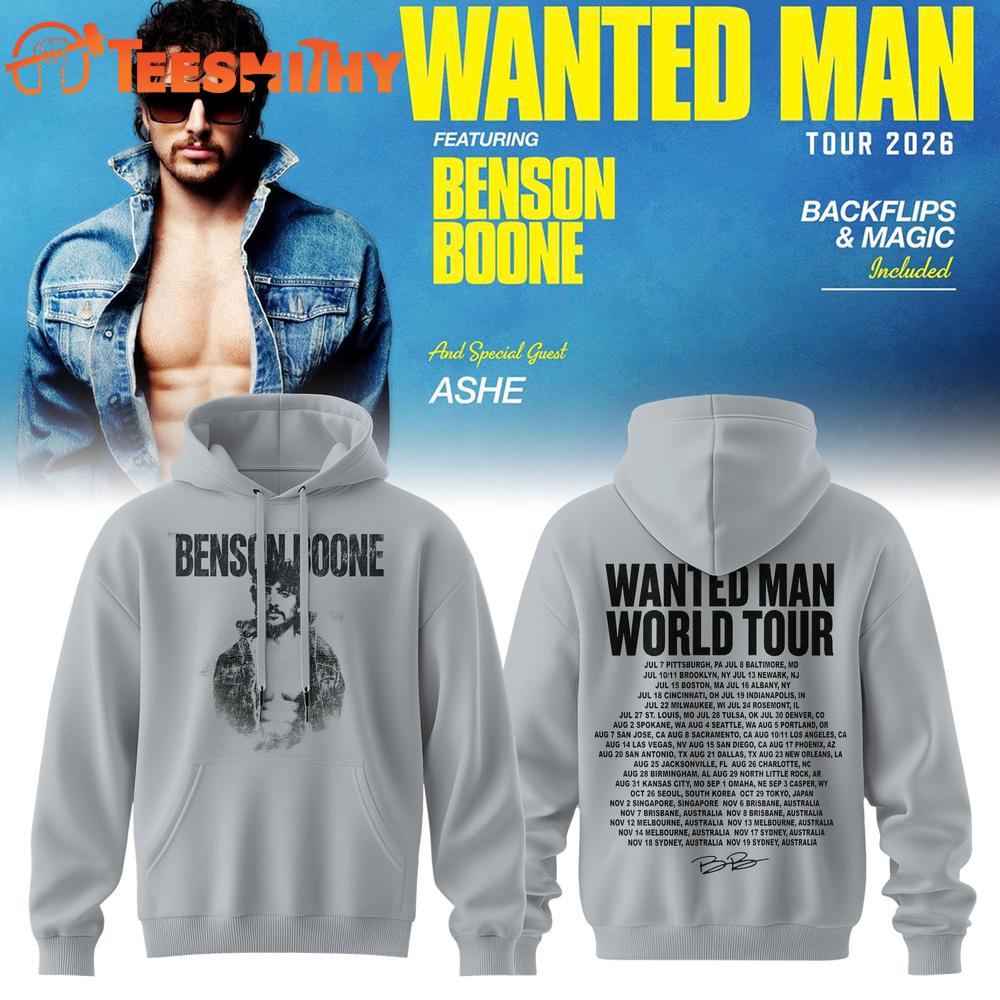 Benson Boone Wanted Man Signed 2026 New Design Hoodie