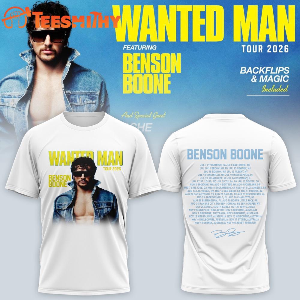 Benson Boone Wanted Man signed 2026 T Shirt