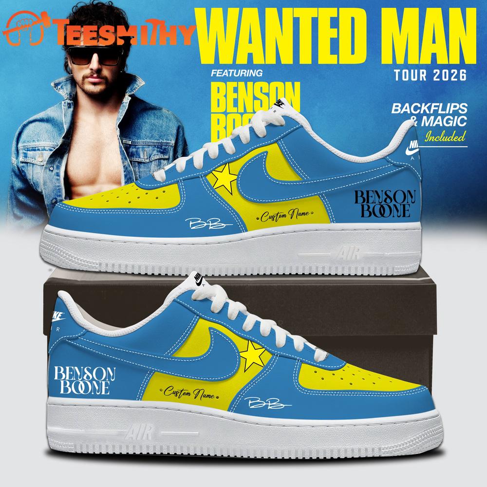 Benson Boone Wanted Man Tour 2026 Signature Air Force 1 Shoes Sneaker